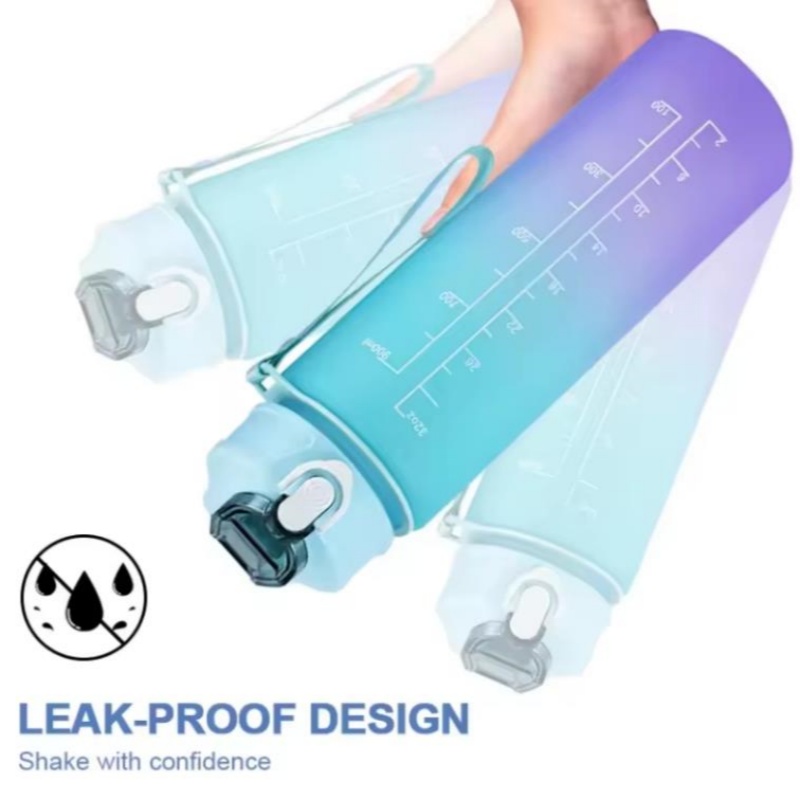 750ML 시간 표시가 있는 스포츠 물병, 새지 않는  - Aquatic Gym 리뷰 및 가격