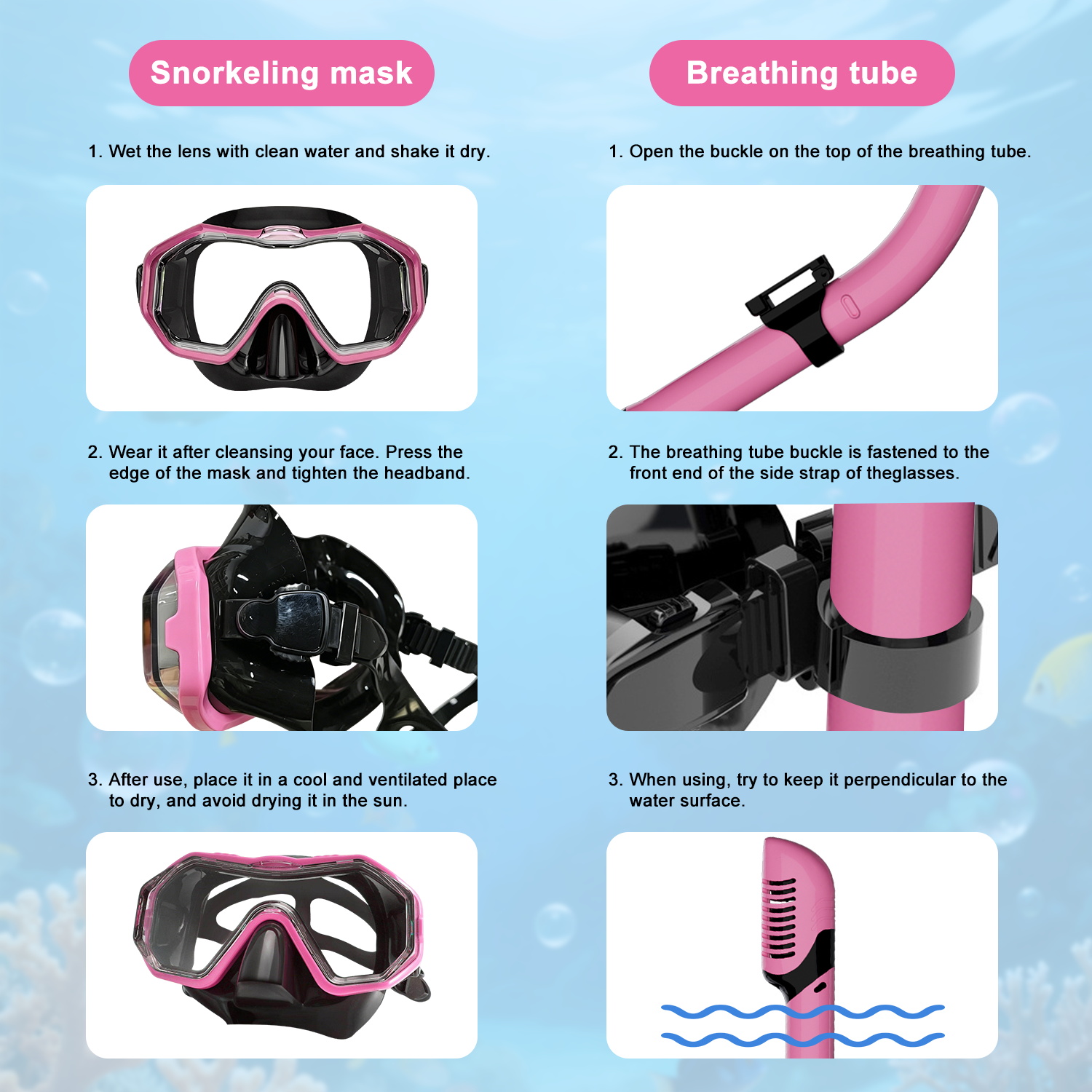 스노클링 고글 세트, 고글 및 스노클 세트, 수상 스포 - Freediving Mask Set 리뷰 및 가격